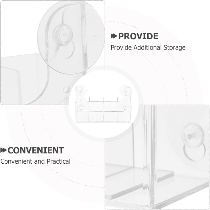 Cabilock Suction Cup Beverage Organizer Rack for Fridge Clear Acrylic Kitchen Storage with 4 Compartments Multipurpose Drink and Spice Bottle Holder 8.07X4.33X2.91 Inch