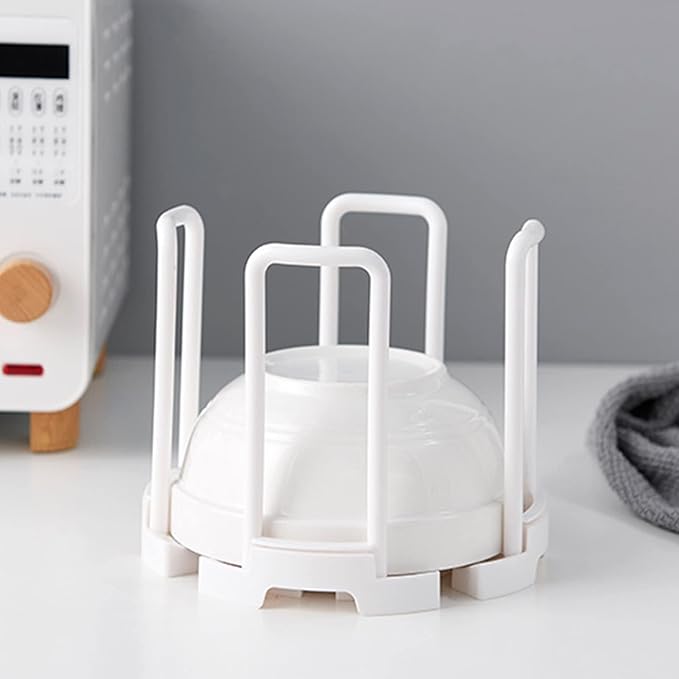 Adjustable Plate Holder, 2PCS Plate Organizer for Cabinet Dish Racks for Kitchen Retractable Bowl Rack Plates Organizer Plates Storage Rack Bowl Organizers (White)