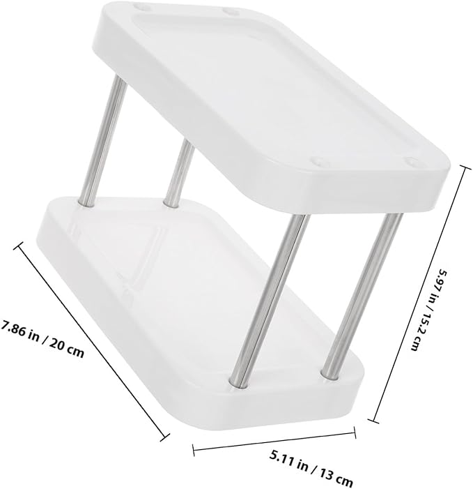 Kitchen Countertop Spice Rack Organizer with 3-Tier Shelves White Plastic Seasoning Storage for Home Kitchen Pantry Cabinet
