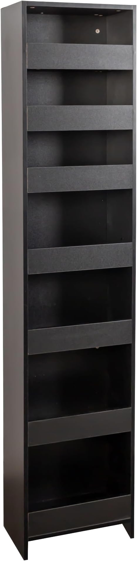 7-Tier Slim Mobile Shelving Cart with Wheels, Rolling Pantry with 7 Baskets, Narrow Pull-Out Utility Cart, Space Saving Storage Organizer Carts for Kitchen Living Room Bathroom Narrow Spaces, Black