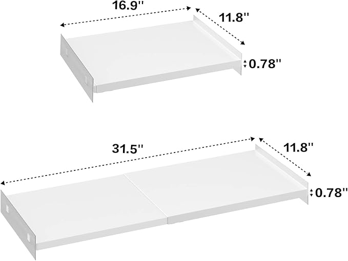 Closet Shelf Divider Expandable Cabinet Tension Shelving Rack Heavy Duty Metal DIY Shelves Separator for Wardrobe Cupboard Cabinet Pantry Kitchen Bathroom,White,3packs