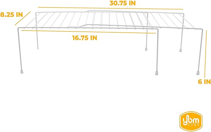 YBM HOME Expandable Kitchen Counter and Cabinet Shelf, 20-Pack, White(Adjustable From16 .3/4 to 30.3/4" Length X 8.1/4" Width X 6" Height)