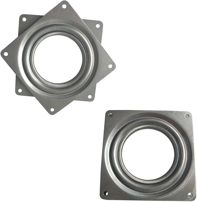 2 Pcs 4 Inch Susan Turntable Bearings Susan Turntable Lazy Susan Turntable Square Rotating Bearing Plate Lazy Susan Hardware Swivel Plate, for Swivel Plate,Corner Cabinet,Revolving Shelve in Kitchen