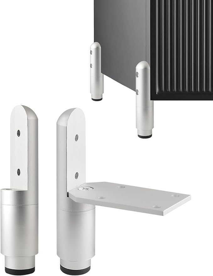 Legs for Furniture Set of 4 Adjustable Metal Feet Silvery 2.1-2.5 Inch End Table Legs Brackets NightStand Legs Risers Coffee Table Base Support Feet