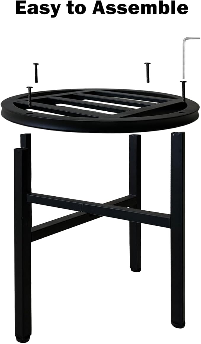 Plant Stand Indoor Outdoor,13 Inch Tall Metal Plant Stands Riser,Heavy Duty Wrought Iron Pedestal Holders for Large Flower Pot,Outside Rust-Proof Black Flower Display Shelf for Patio,2-Pack