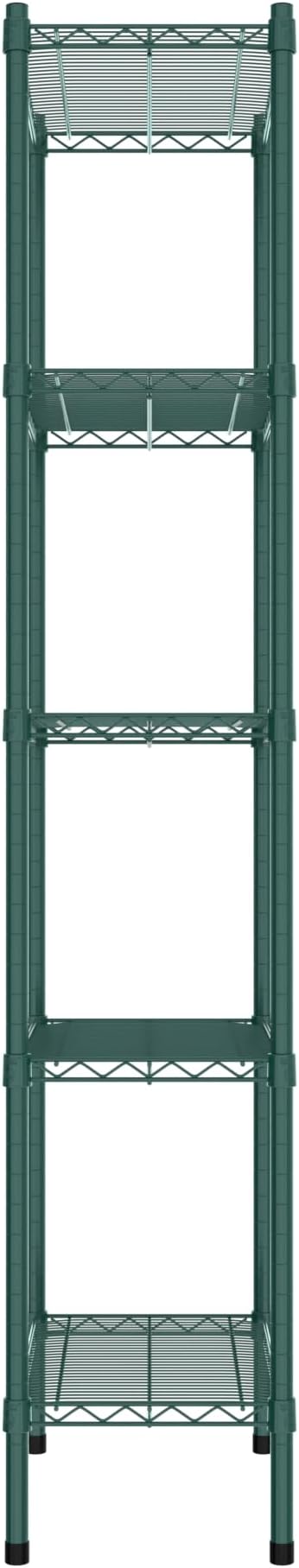 Commercial NSF Listed Green Epoxy Stationary Wire Shelving Kit 14" x 24" x 74", with 5 Shelves Perfect for Warehouse, Walk-in Refrigerator, Freezer, Grocery Store, Restaurant, Dishroom