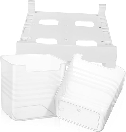 2pcs Translucent Fridge Side Door Storage Bins Vertical Organizer for Condiments and Spices Efficient Refrigerator for Home Kitchen Use