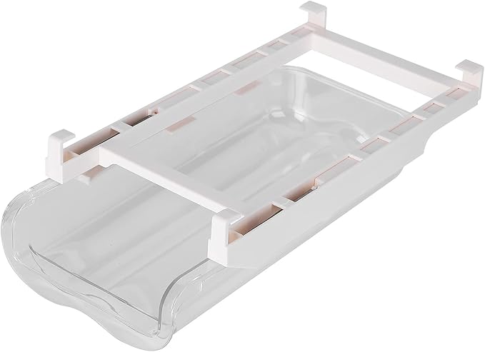 Egg Storage Container: Adjustable Pull Out Refrigerator Organizer, Durable ABS Plastic Egg Holder Holds 14 Eggs, Space Saving Fridge Drawer
