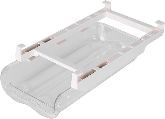 Egg Storage Container: Adjustable Pull Out Refrigerator Organizer, Durable ABS Plastic Egg Holder Holds 14 Eggs, Space Saving Fridge Drawer