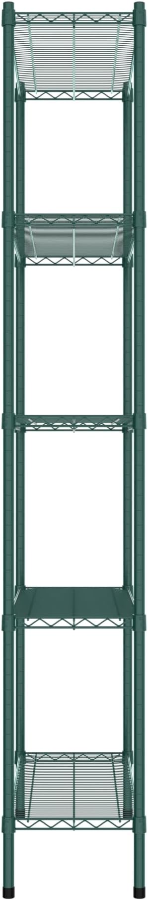 Commercial NSF Listed Green Epoxy Stationary Wire Shelving Kit 14" x 36" x 86", with 5 Shelves Perfect for Warehouse, Walk-in Refrigerator, Freezer, Grocery Store, Restaurant, Dishroom