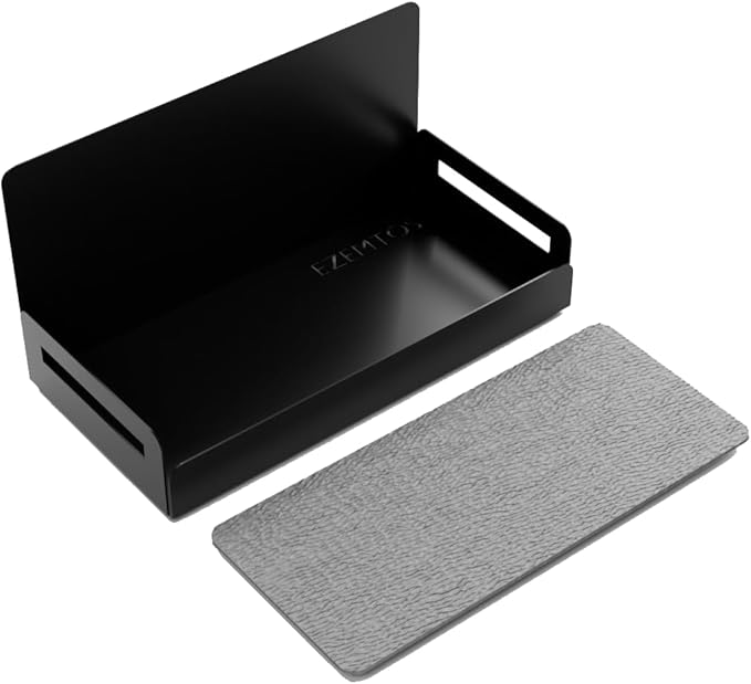 Ezemtos 2-Pack Magnetic Spice Rack for Refrigerator - Heavy-Duty 20LB Capacity - Strong Magnetic Shelves for Classroom Whiteboards and Garage Tools, Kitchen Organizer for Utensils, Black