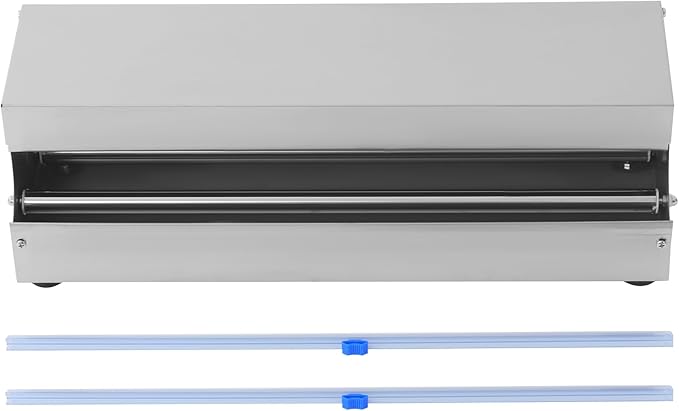 10-18in Stainless Steel Cling Film Dispenser with Cutter, K10 Pro Food Wrap Machine | Safe One-Hand Slide Cutter for Kitchen Supermarket Restaurant