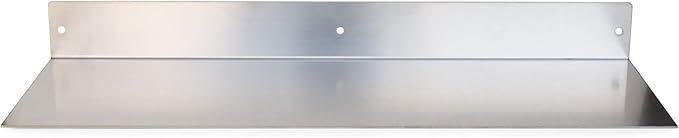 Buhbo Mitus Floating Shelf Wall Mounted (8 inch x 24 inch) Heavy Duty Industrial Modern Metal, Brushed Stainless Steel