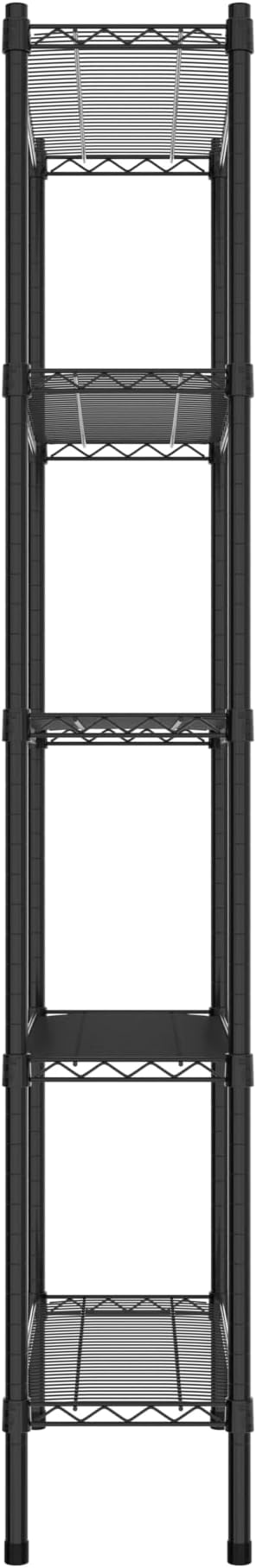 Commercial NSF Listed Black Epoxy Stationary Wire Shelving Kit 12" x 30" x 74", with 5 Shelves Perfect for Warehouse, Walk-in Refrigerator, Freezer, Grocery Store, Restaurant, Dishroom