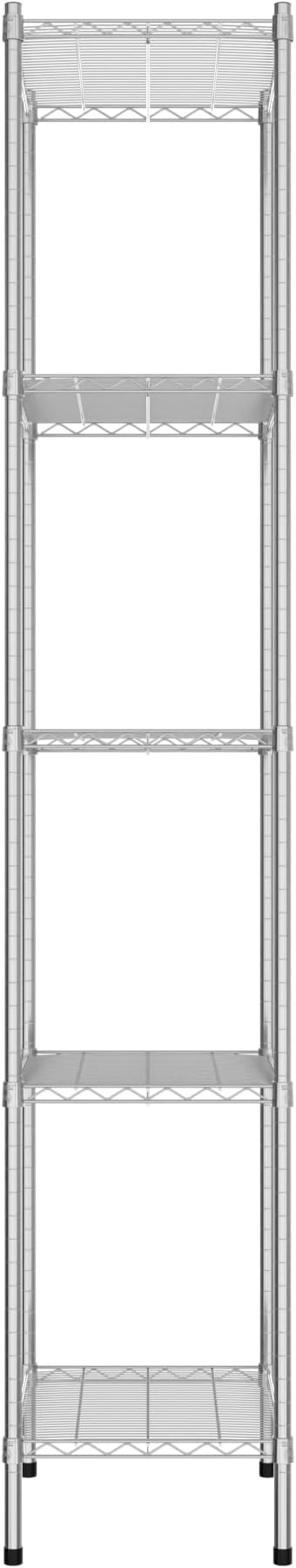 Commercial NSF Listed Chrome Stationary Wire Shelving Kit 18" x 24" x 96", with 5 Shelves Perfect for Warehouse, Walk-in Refrigerator, Freezer, Grocery Store, Restaurant, Dishroom