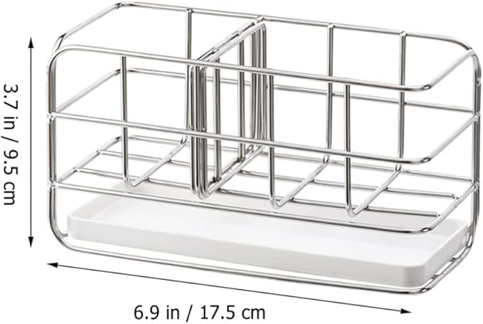 Kitchen Sink Caddy Sponge Holder: Metal Sink Drying Rack Stainless Steel Counter Draining Shelf Organizer for Sponge Brush Soap Dishcloth