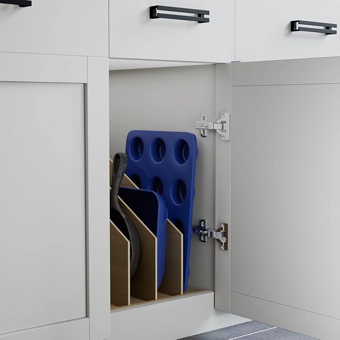 Dowell 4007 TD3 Wooden Vertical Tray Divider Organizer for Base 15" Cabinets - Kitchen Storage & Organization Accessories