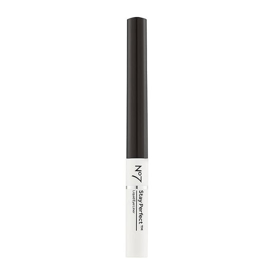 No7 Stay Perfect Liquid Eye Liner - Black - Precision Tip Liquid Eye Makeup - Quick Drying, Smudge Proof Black Eye Liner for Women - Long Lasting Up to 24 Hours (1.7ml)