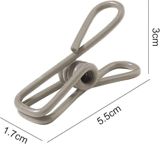 Multipurpose Metal Bag Clips - 2 Inch Colorful Sealer for Sealing Food, Paper Holder, Clothesline Clip for Laundry Hanging, Kitchen Bags (Gray, 36PCS)