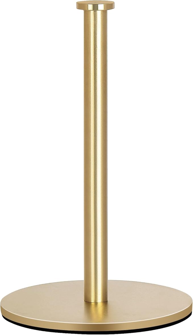 Gold Paper Towel Holder Countertop, OBODING, Kitchen Paper Towel Holder Stand for Kitchen and Bathroom Organization and Storage, Paper Towel Holders for Standard and Large Size Rolls (Gold)