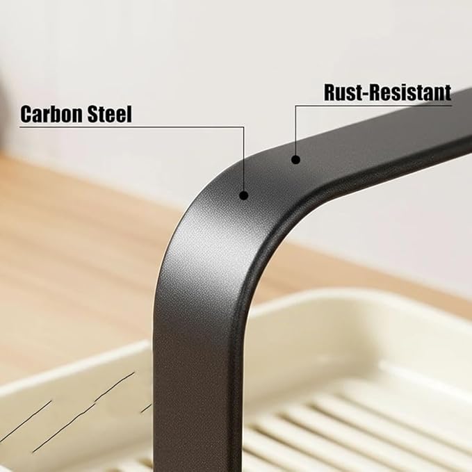 Kitchen Lid Holder While Cooking,Kitchen Pot Lid Storage Rack With Tray,Lid And Spoon Holder While Cooking,Pot Lid Organizer Rack (white - A)