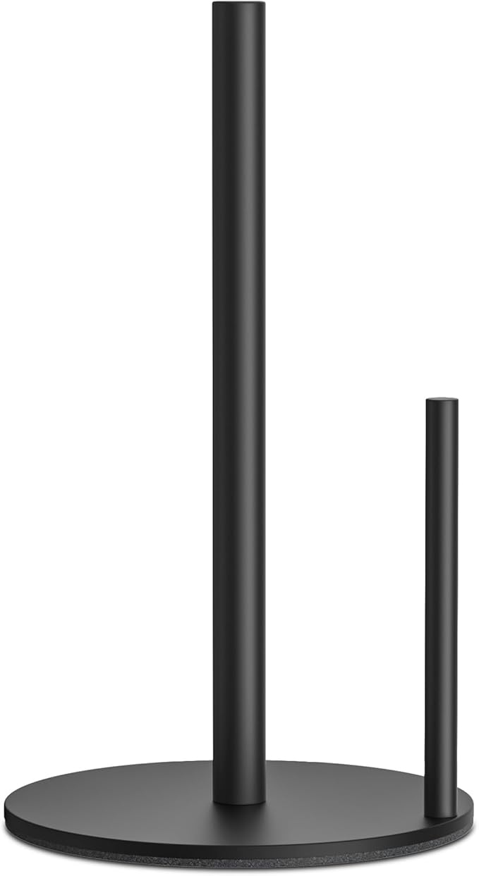 Paper Towel Holder Countertop, Stainless Steel, Black, for Kitchen, Pantry, RV