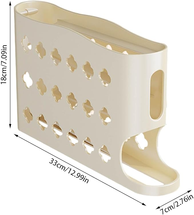 2026 Egg Holder for Fridge, Eggs Dispenser Auto Rolling, No Assembly Required Easy Access, for Refrigerator Tilted Design Kitchen Organizers and Storage Eggs Rack (White)