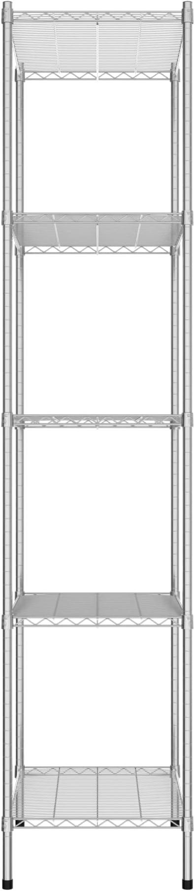 Commercial NSF Listed Chrome Stationary Wire Shelving Kit 21" x 30" x 96", with 5 Shelves Perfect for Warehouse, Walk-in Refrigerator, Freezer, Grocery Store, Restaurant, Dishroom