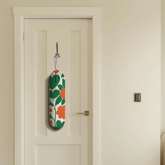 Floral Plastic Bag Bags, Garbage Shopping Trash Bags Carrier Organizer, Reusable Fabric Plastic Bag Holder, Kitchen Housewarming Gifts, Beautiful Gift for Women Grandma Mom