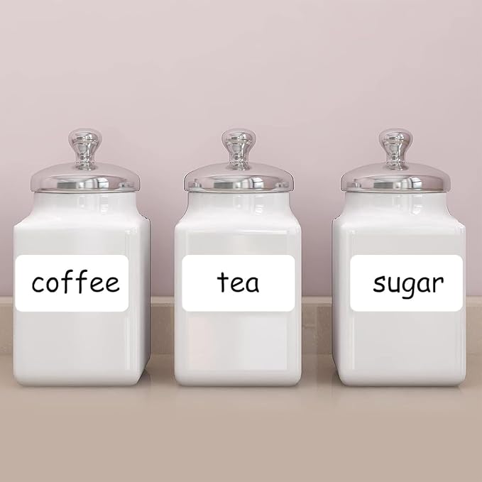 Reusable Dry Erase Labels for Organizing, Storage Bin, Craft, Jars, Pantry Labels, Sticky Notes for Office School Home Gift Chioce, Removable (2x4 inches, 24PCS) (White)