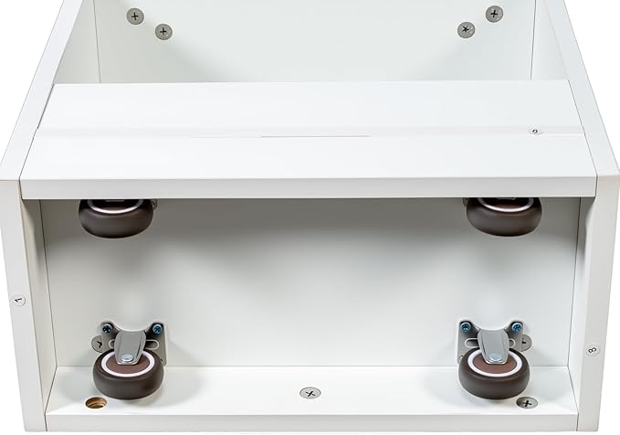 7 Tier Slim Rolling Storage Cart - Kitchen & Pantry Organizer, Narrow Storage Cabinet with Handle & Wheels, Spice Pull-Out Rack Next to Fridge Storage Shelf (White A-7 Tier Shelf Unit)