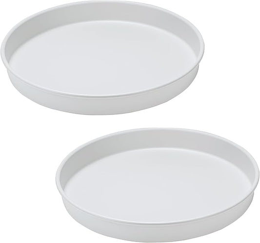 Amolliar Trays for Household Purposes, Lazy Susan Turntable Organizer, Metal Rotating Spice Rack for Kitchen Fridge, Cabinet, Countertop, Vanity, Pantry Storage, Under Sink Organizer, White 10" 2 Pack