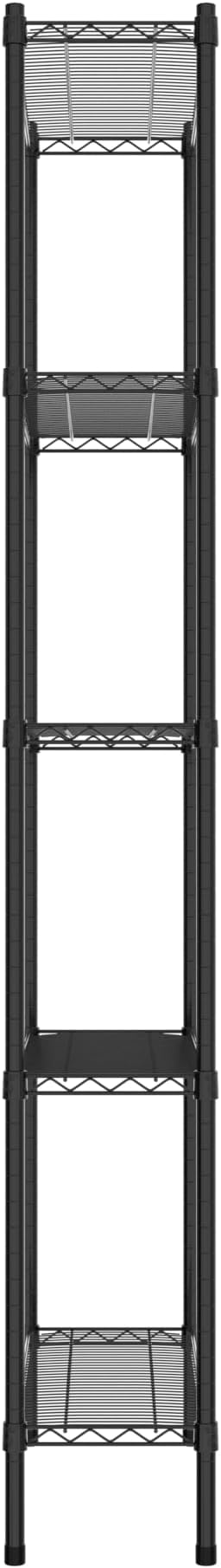 Commercial NSF Listed Black Epoxy Stationary Wire Shelving Kit 12" x 30" x 86", with 5 Shelves Perfect for Warehouse, Walk-in Refrigerator, Freezer, Grocery Store, Restaurant, Dishroom