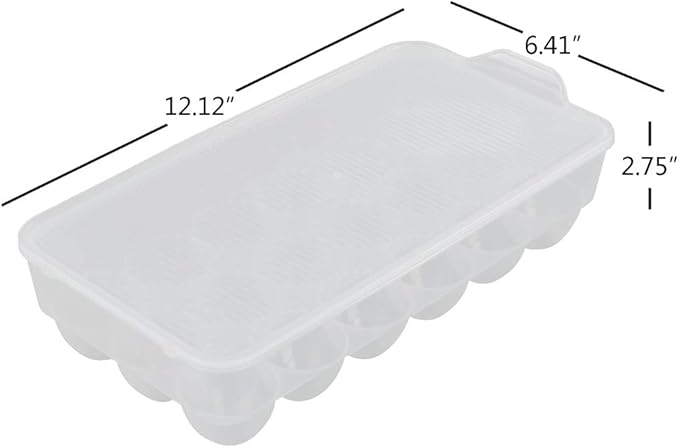 Eagrye 4-Pack Clear Covered Egg Holders, Egg Holder For Refrigerator, Plastic Refrigerator Egg Trays with Lids, Fit 18 x 4 Eggs (72 Eggs)