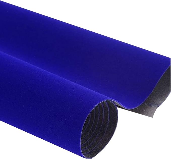 Self Adhesive Blue Velvet Flocking Liner for Jewelry Drawer Art Crafts DIY Project Velvet Fabric Peel and Stick Drawer Velvet Liner 17.7" x 78.7"