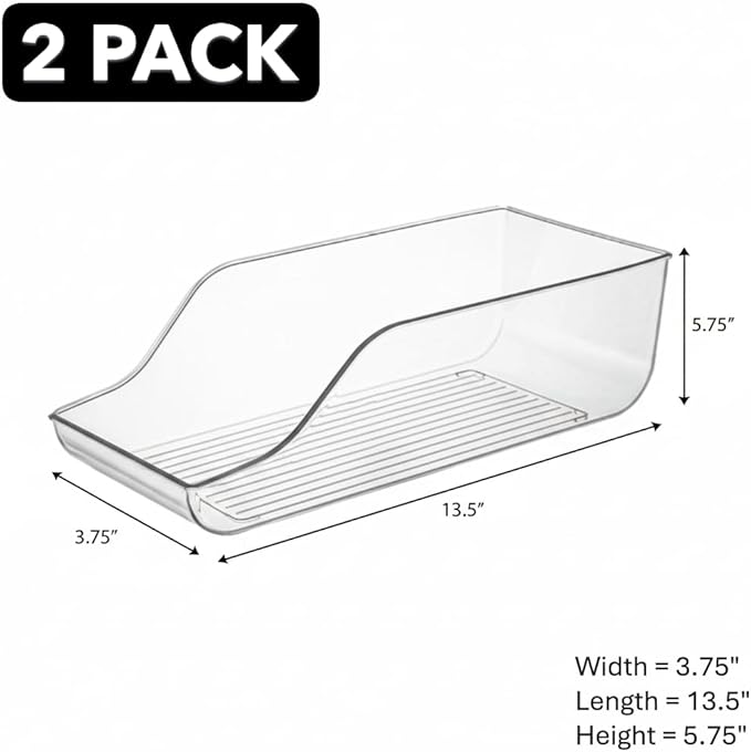 Soda Can Organizer for Fridge or Storage | Clear plastic | Set of 2 | PET