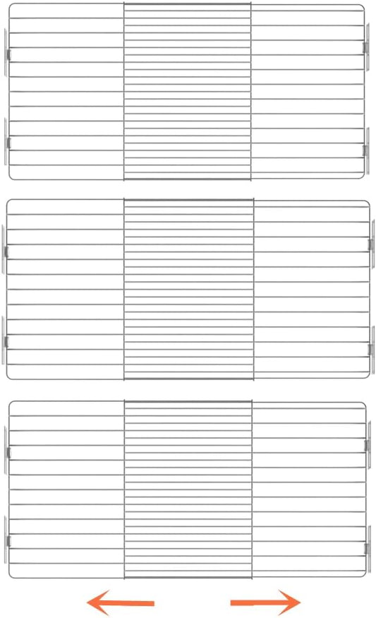 Slideep Expandable Closet Wire Shelves Stainless Steel, Heavy Duty Tension Shelf Cabinet Organizer, Strong Adhesive Closet Divider Organizer System (Large, 3Pack)