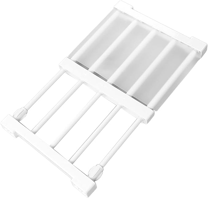 Closet Tension Shelf, Rod Expandable Storage Rack Adjustable Organizer Divider Separator Wardrobe Cupboard Hanging Shelves Pack No Slip Grip Cabinets Inside Capacity (30‑40cm /