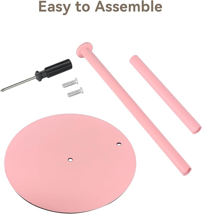 Paper Towel Holder Pink, Paper Towel Holder Countertop with Anti Slip Weighted Base, Stainless Steel Freestanding Paper Towel Holders for Kitchen