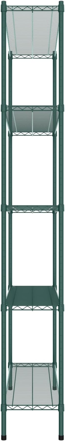 Commercial NSF Listed Green Epoxy Stationary Wire Shelving Kit 14" x 54" x 96", with 5 Shelves Perfect for Warehouse, Walk-in Refrigerator, Freezer, Grocery Store, Restaurant, Dishroom