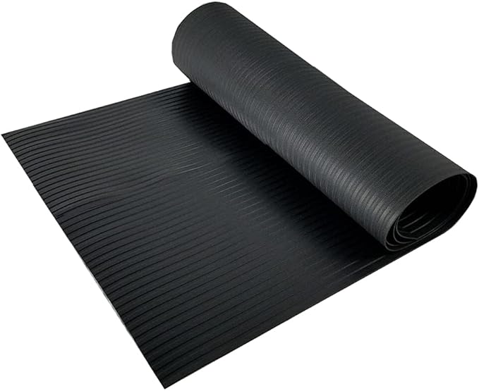 RESILIA Utility Runner- 24 inch Wide Black Plastic- Embossed Wide Rib Pattern - Tool Box Liner, Garage Drawer & Shelf Organization, Workbench Storage, 24 Inches x 12 Feet, Black, Made in the USA