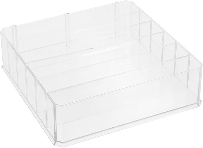 Cash Drawer Tray with Multiple Compartments Clear Acrylic Cash Storage Box for Organized Money and Coin Management in Retail and Home 7.08X7.00X1.96In