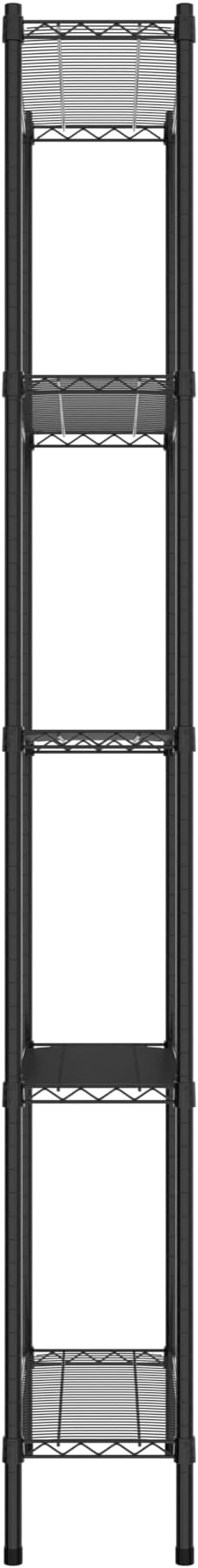 Commercial NSF Listed Black Epoxy Stationary Wire Shelving Kit 12" x 30" x 96", with 5 Shelves Perfect for Warehouse, Walk-in Refrigerator, Freezer, Grocery Store, Restaurant, Dishroom
