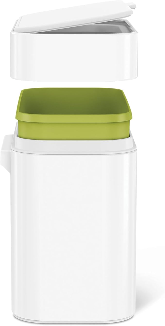 simplehuman Compost Caddy, Detachable and Countertop Bin, 4 Liter / 1.06 Gallon, White