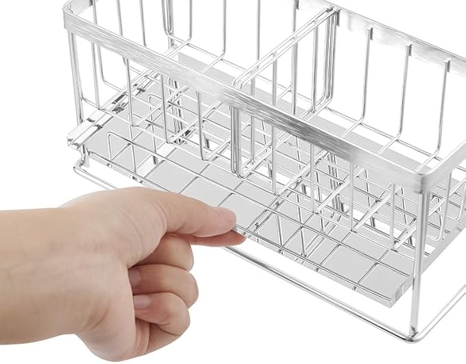 Sink Caddy - Kitchen Sink Organizer - Quick Draining, 304 Stainless Steel Tray