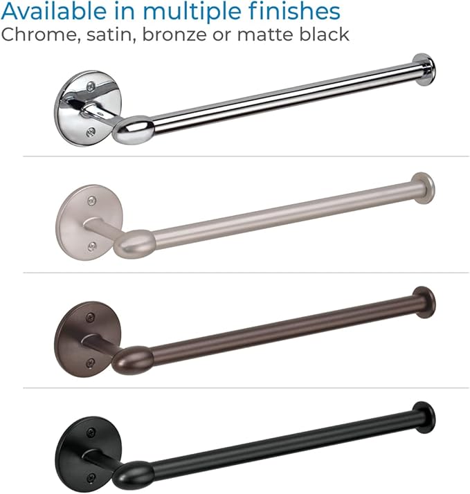 iDesign Orbinni Wall Mounted Metal Paper Towel Holder, Roll Organizer for Kitchen, Bathroom, Craft Room, 13.75" x 2.5" x 4.25", Matte Black