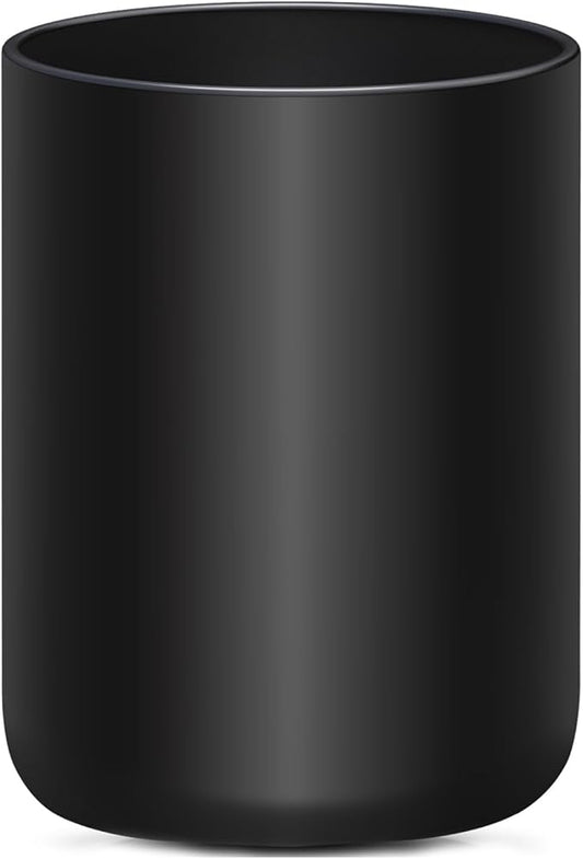Black Utensil Holder for Kitchen Counter, Large 7.2" Matte Ceramic Utensils Crock for Countertop Easy to Clean, Modern Cooking Utensil Spatula Holder for Farmhouse 7.2×5.8 INCH