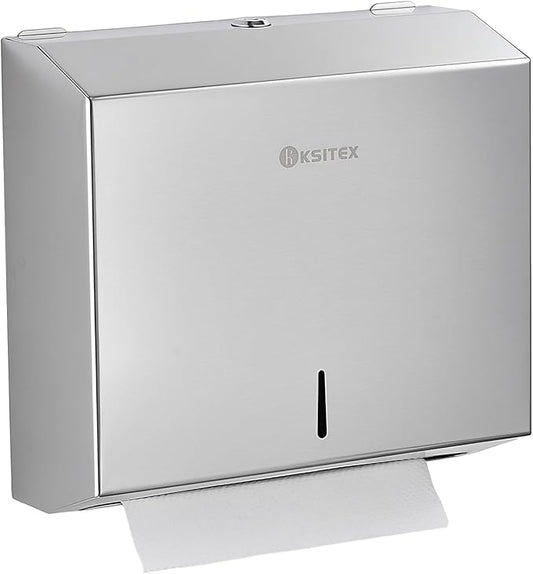 PaperTowel Dispenser Holder Wall Mount, Stainless Steel Paper Towel Holder, Multifold C Fold Trifold Paper Towel Dispenser, Toilet Paper Napkin Holder, Hand Towel Dispenser for Commercial Bathroom