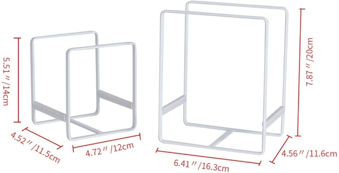 ORZ Organizer for Cabinet, Set of 2 Plate Holders Metal Plate Storage Rack for Counter-top and Cupboard