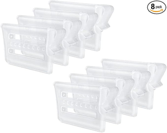 Andiker Kitchen Refrigerator Dividers 8 PCS, Adjustable Dresser Drawer Fridge Seperators Plastic Organizer Dividers for Home Kitchen Bedroom Office (transparent)